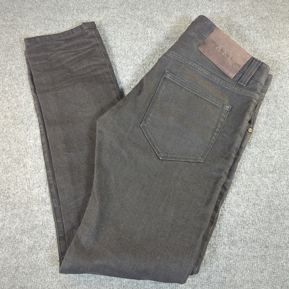 ARI Mens New Straight Raw Denim Jeans Made in Italy Black Size 33 #2562